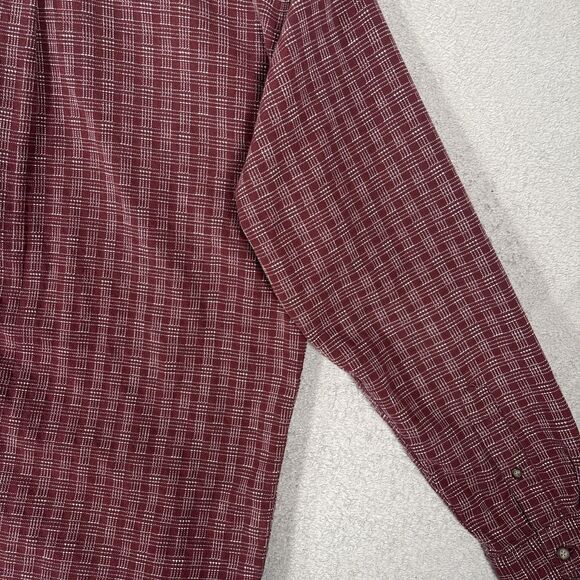 Territory Ahead Flannel Shirt Men’s Size L Burgundy White Textured - Picture 15 of 16